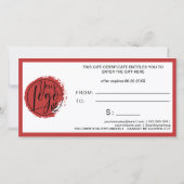 Carte Certificat cadeau simple et moderne (Dos)