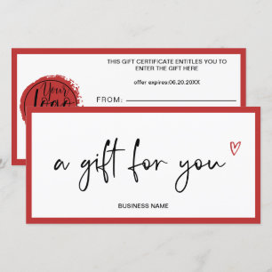 Carte Certificat cadeau simple et moderne