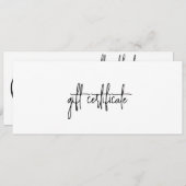 Carte Certificat cadeau simple et moderne pour logo d'en (Devant / Derrière)