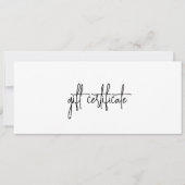 Carte Certificat cadeau simple et moderne pour logo d'en (Devant)