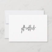 Carte Certificat cadeau simple et moderne pour logo d'en (Devant)