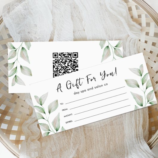 Carte Certificat cadeau simple Feuille