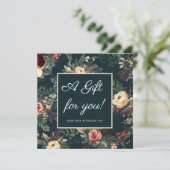 Carte Certificat cadeau simple Floral Classic (Debout devant)