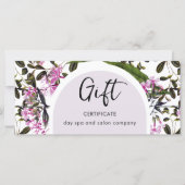 Carte Certificat cadeau simple Floral Classique (Devant)