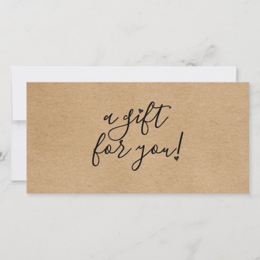 Carte Certificat-cadeau simple Kraft rustique (Devant)