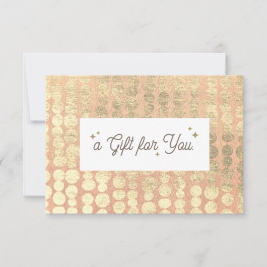 Carte Certificat-cadeau Simple Linen (image) motif Or (Devant)