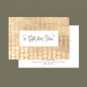 Carte Certificat-cadeau Simple Linen (image) motif Or