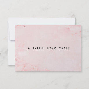 Carte Certificat Cadeau Simple Moderne Marbre Rose