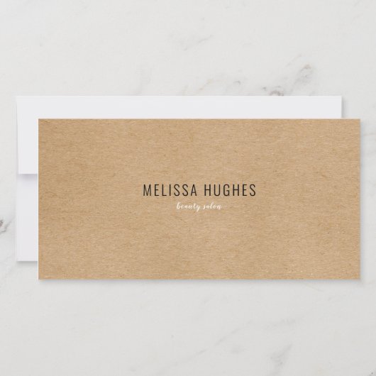 Carte Certificat cadeau simple Rustique Kraft (Dos)