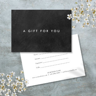 Carte Certificat Cadeau Simple Tableau Noir Moderne