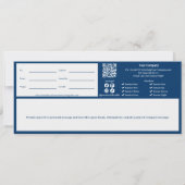 Carte Certificat cadeau Sophisticated Blue White Script (Dos)