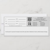 Carte Certificat cadeau Sophistiqué Gris Noir Script (Dos)