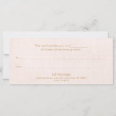 Carte Certificat cadeau Spa de salon de beauté rose pâle (Dos)