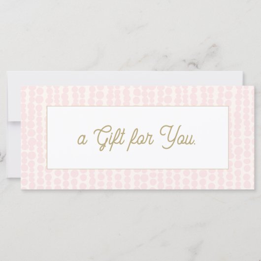 Carte Certificat cadeau Spa de salon rose (Devant)