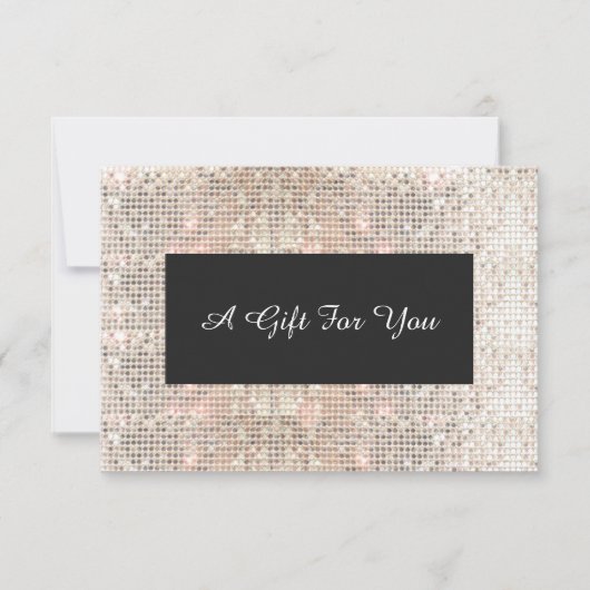 Carte Certificat cadeau Spa et salon Sequins en argent F (Devant)