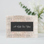 Carte Certificat cadeau Spa et salon Sequins en argent F (Debout devant)