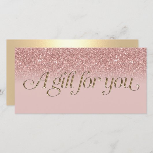 Carte Certificat cadeau Spa Rose Gold Salon moderne (Devant / Derrière)