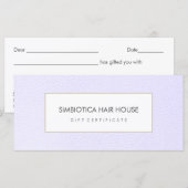 Carte Certificat cadeau Spa simple moderne Salon (Devant / Derrière)