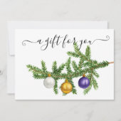 Carte Certificat cadeau Succursale de pin de Noël (Devant)