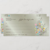 Carte Certificat cadeau super Flower Garden Silver (Devant / Derrière)