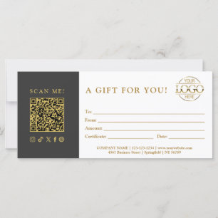 Carte Certificat Cadeau Tendance Logo de l'entreprise