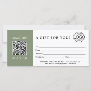 Carte Certificat Cadeau Tendance Logo de l'entreprise