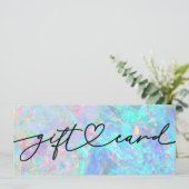 Carte certificat cadeau texture opale (Debout devant)