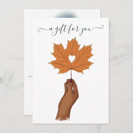 Carte Certificat cadeau Thanksgiving (Devant / Derrière)