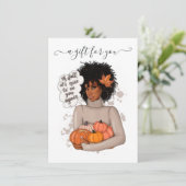 Carte Certificat cadeau Thanksgiving afro-américain (Debout devant)