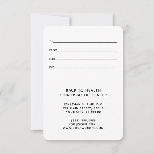 Carte Certificat cadeau tout simplement élégant de petit (Dos)