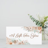 Carte certificat-cadeau tropical beige et menthe (Debout devant)