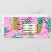 Carte Certificat-cadeau Tropical Pineapples & Pink Marbl (Dos)