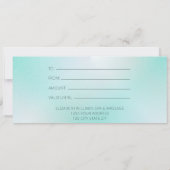 Carte Certificat cadeau Turquoise White Turtle (Dos)