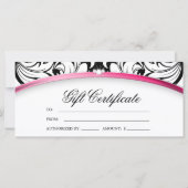 Carte Certificat cadeau vacances Classy Damask Patterson (Dos)