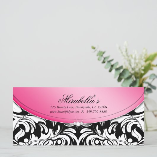 Carte Certificat cadeau vacances Classy Damask Patterson (Debout devant)