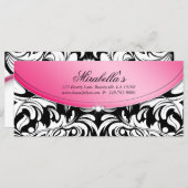 Carte Certificat cadeau vacances Classy Damask Patterson (Devant / Derrière)