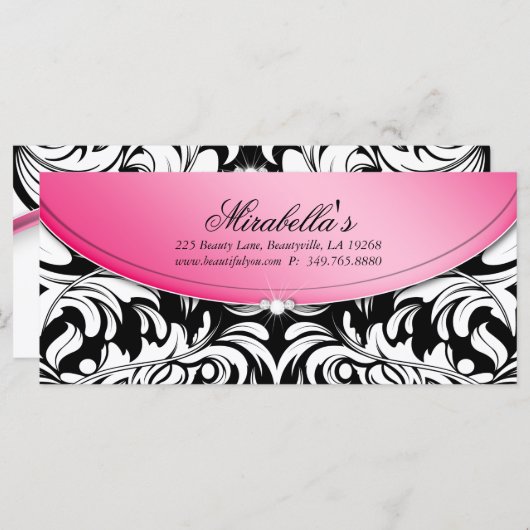 Carte Certificat cadeau vacances Classy Damask Patterson (Devant / Derrière)