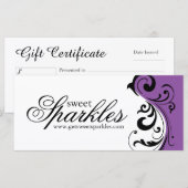 Carte Certificat cadeau Versatile moderne (Devant / Derrière)