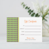 Carte Certificat cadeau vert de Bohême (Debout devant)