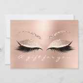 Carte Certificat cadeau White Lashes Beauté Rose rose (Devant)