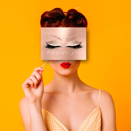 Carte Certificat cadeau White Lashes Beauté Rose rose