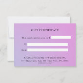 CARTE CERTIFICAT COMMERCIAL | (Dos)