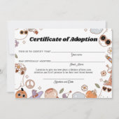 Carte Certificat d'adoption de fantôme Super Halloween é (Devant)