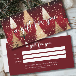 CARTE CERTIFICAT D'AFFAIRES SALON RED CHRISTMAS TREE