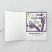 Carte Certificat d'anniversaire amusant pour adultes (Intérieur)