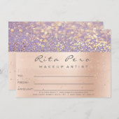 Carte Certificat d'artiste maquillage d'or rose Cadeau v (Devant / Derrière)