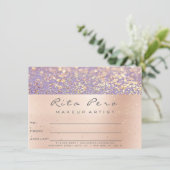 Carte Certificat d'artiste maquillage d'or rose Cadeau v (Debout devant)