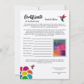 Carte Certificat d'authenticité édition limitée Imprimer (Devant)