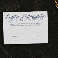 Certificat d'authenticité Gris & Navy Tourbillons