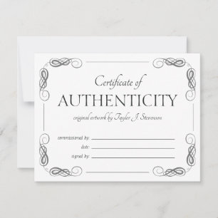 Carte Certificat d'authenticité Vintage du cadre d'organ